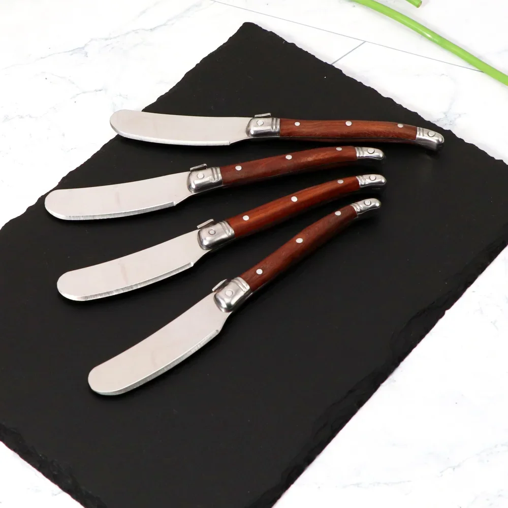 Butter Spreader Knifes Set Stainless Steel Sandwich Spreading Knifes with Wooden Handle Cheese Spreader Baking Tools