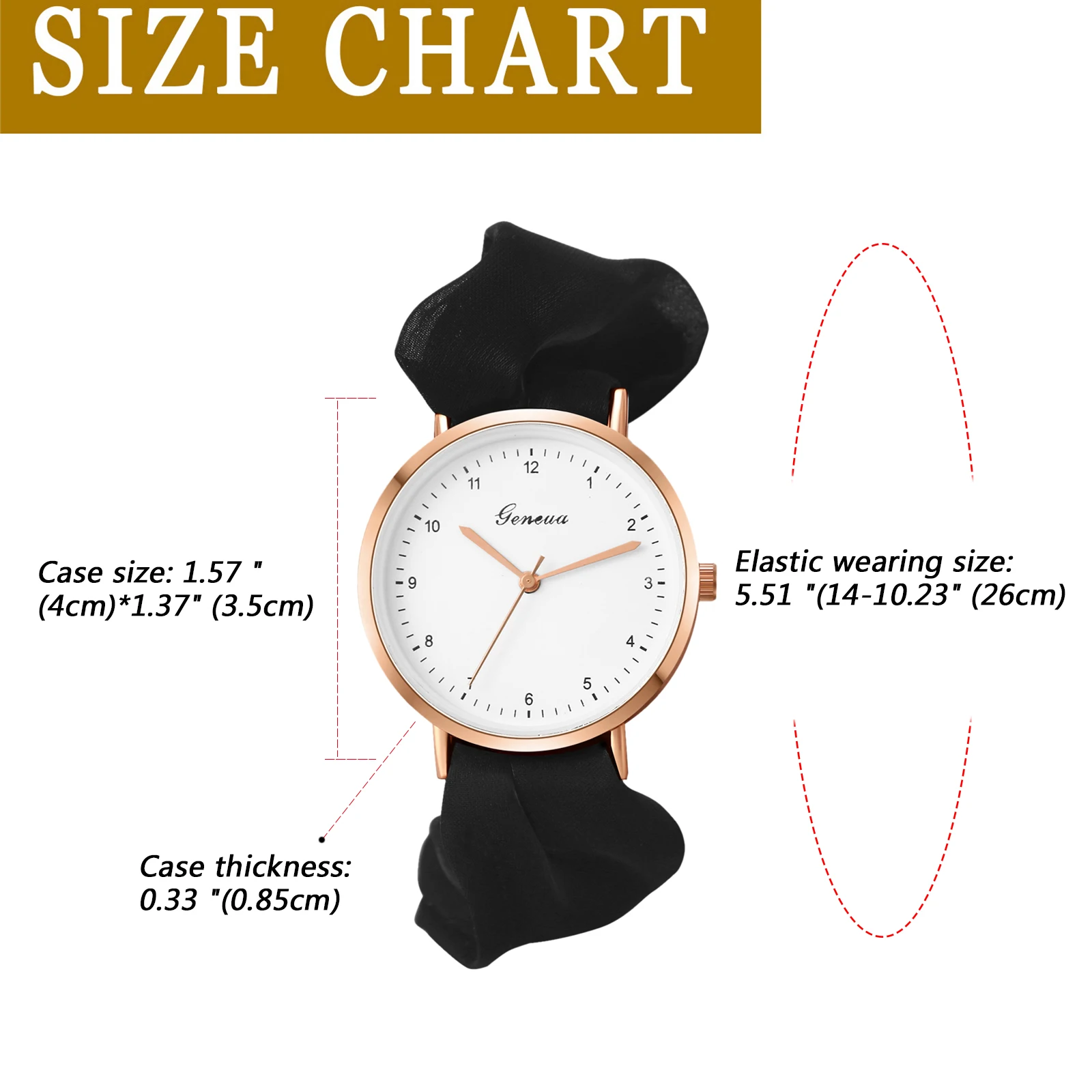 Lancardo Classic Elastic Scrunchie Strap Women Girl Simple Quartz Wristwatch Students Bracelet Watch Christmas Gift Female Clock