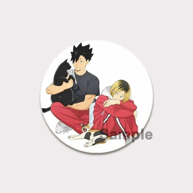 Kreskówka Kenma Kozume Odznaka Anime Haikyuu!! Broszki na plecaku Ubrania Ręcznie robione okrągłe emaliowane szpilki do biżuterii Akcesoria do