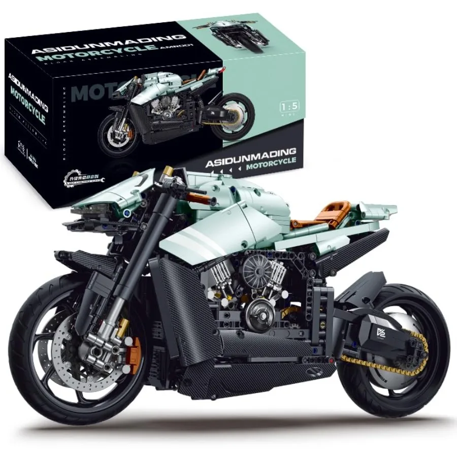 

Narwhals 2176Piece Electroplated Plate Motorcycle Building Block Kit 1:5 Scale MOC Racing Bike Building Set for Adults and Teen