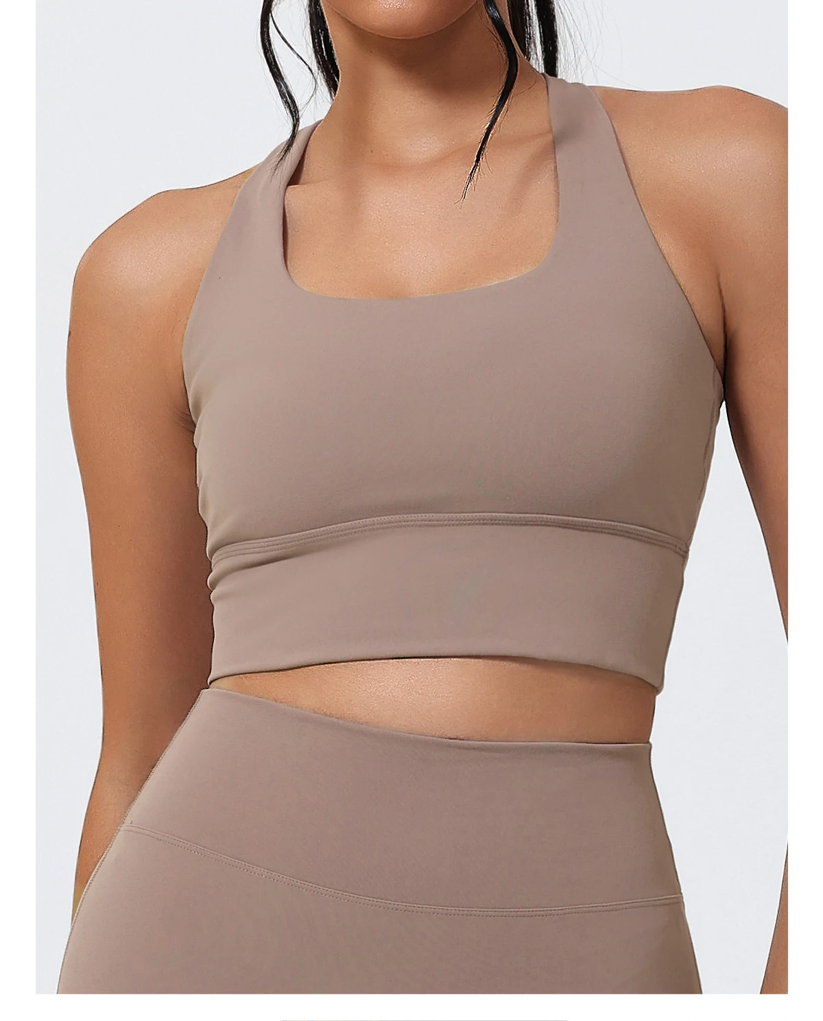 Hearuisavy Sommer-Laufsportweste mit gepolstertem BH, ECO Gym Push-Up-Yoga-Top für Damen, überkreuzter Rücken, U-Ausschnitt, Fitness-Unterwäsche – Detail 15