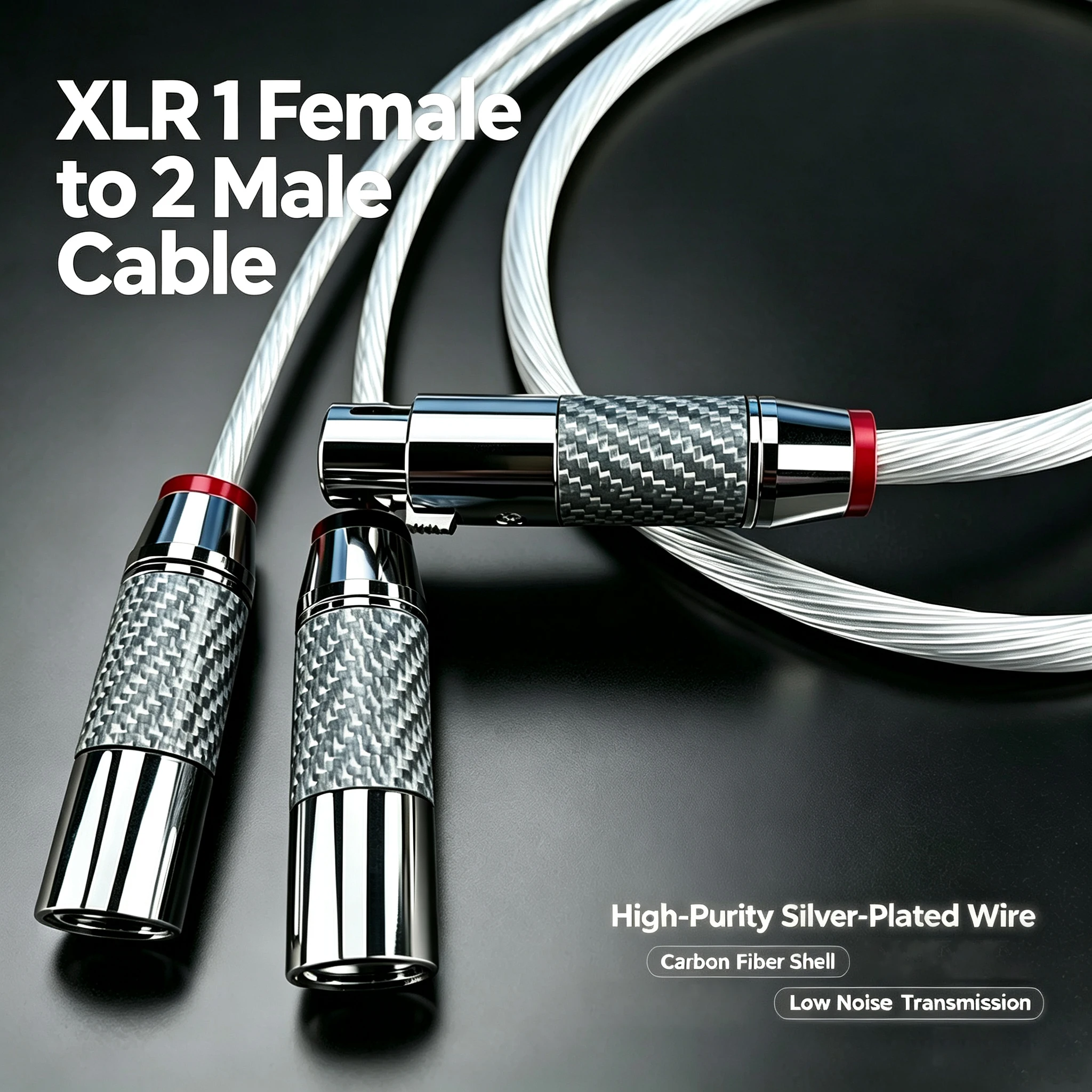 High Fidelity 3Pin XLR Y Splitter Interconnect Wire 1 XLR Female to Dual XLR Male Audio Cable for Amplifier Mixer Speaker