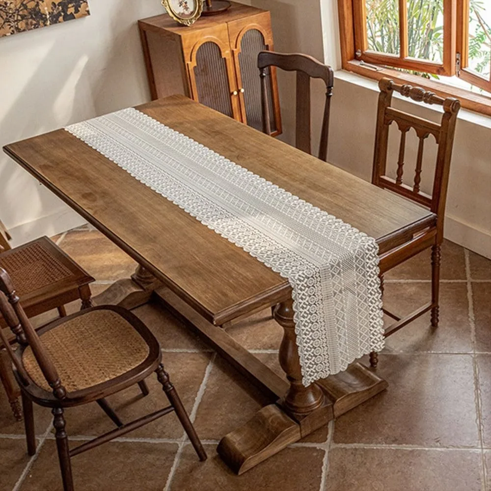 

Exquisite Vintage Boho Table Runner Lace Hollow Out Table Cloth Elegant Romantic Dining Table Cover Dining Table