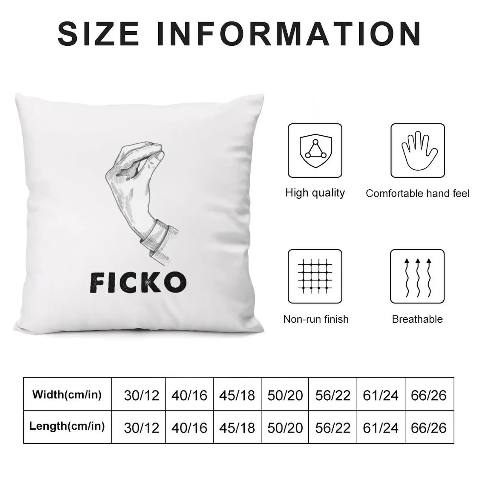 Ficko Lustiges Handzeichen Throw Pillow Christmas Pillow Ornamental Pillow Luxury Living Room Decorative Cushions