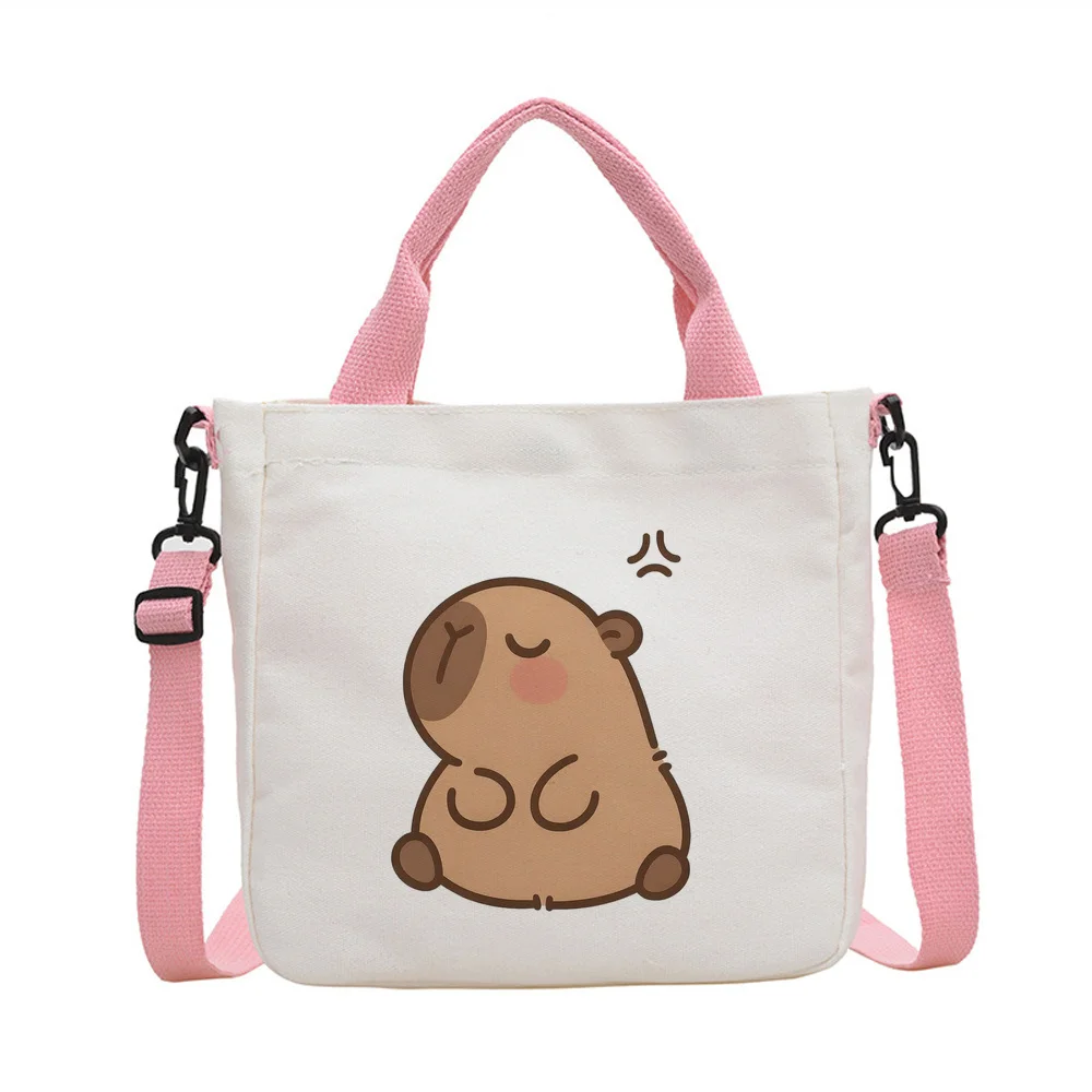Capybara tote bag shoulder  canvas  personnalisable shopping sac cabas woman