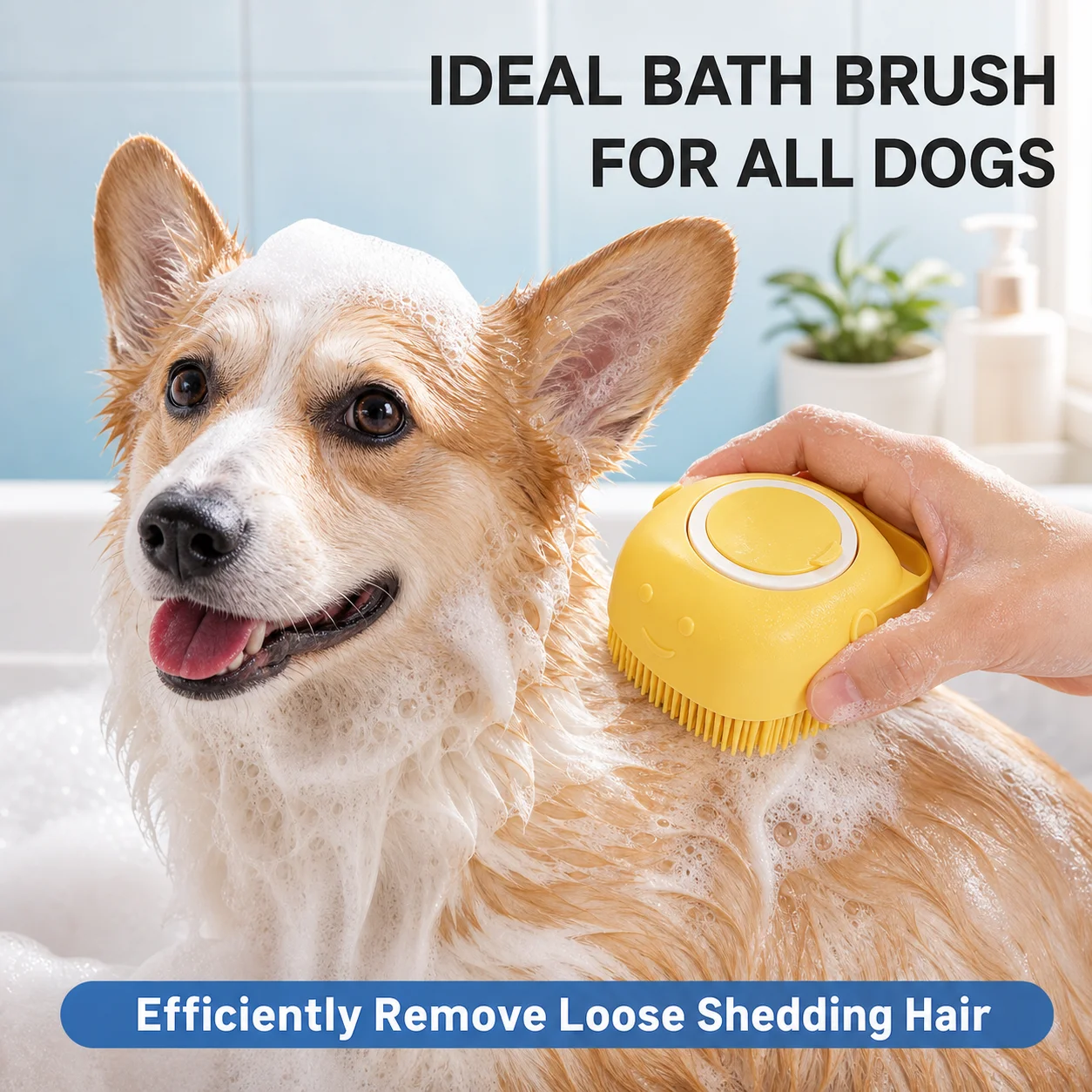 Pet Bath Brush Silicone Massage Comb Built In Liquid Storage Foaming Shower Tool For Dog Cat Hair Remover Cleaning Brush