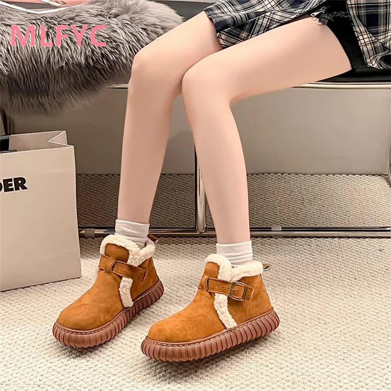 Thick sole warm snow boots winter women's 2023 new plush and thick high-top cotton shoes women shoes  boots women