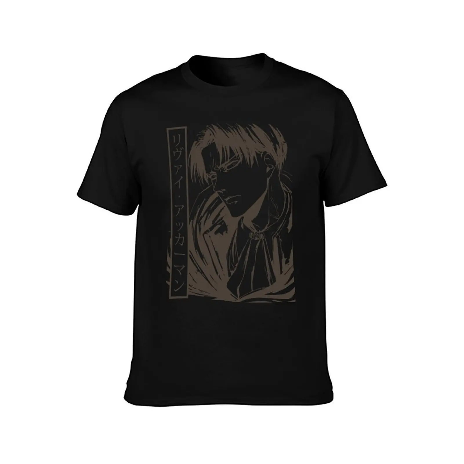 Levi Ackerman Shingeki no Kyojin anime manga style 1 T-Shirt, Summer Casual Cotton Tee, Oversized Streetwear Tops, 100% Cotton