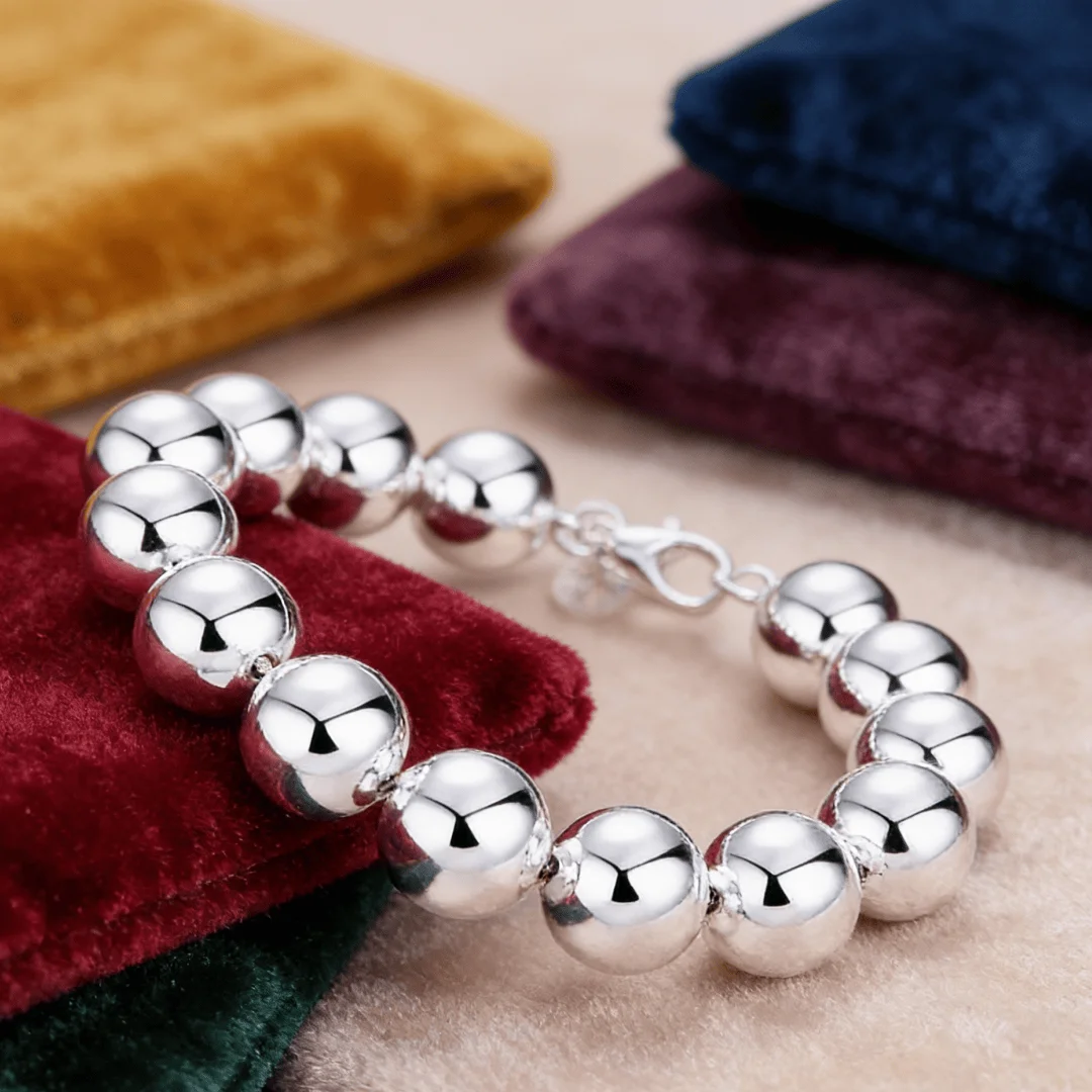 Special offer fashion Beautiful 14MM Big beads 925 sterling silver Bracelet for man Wedding party Jewelry boutique accessories
