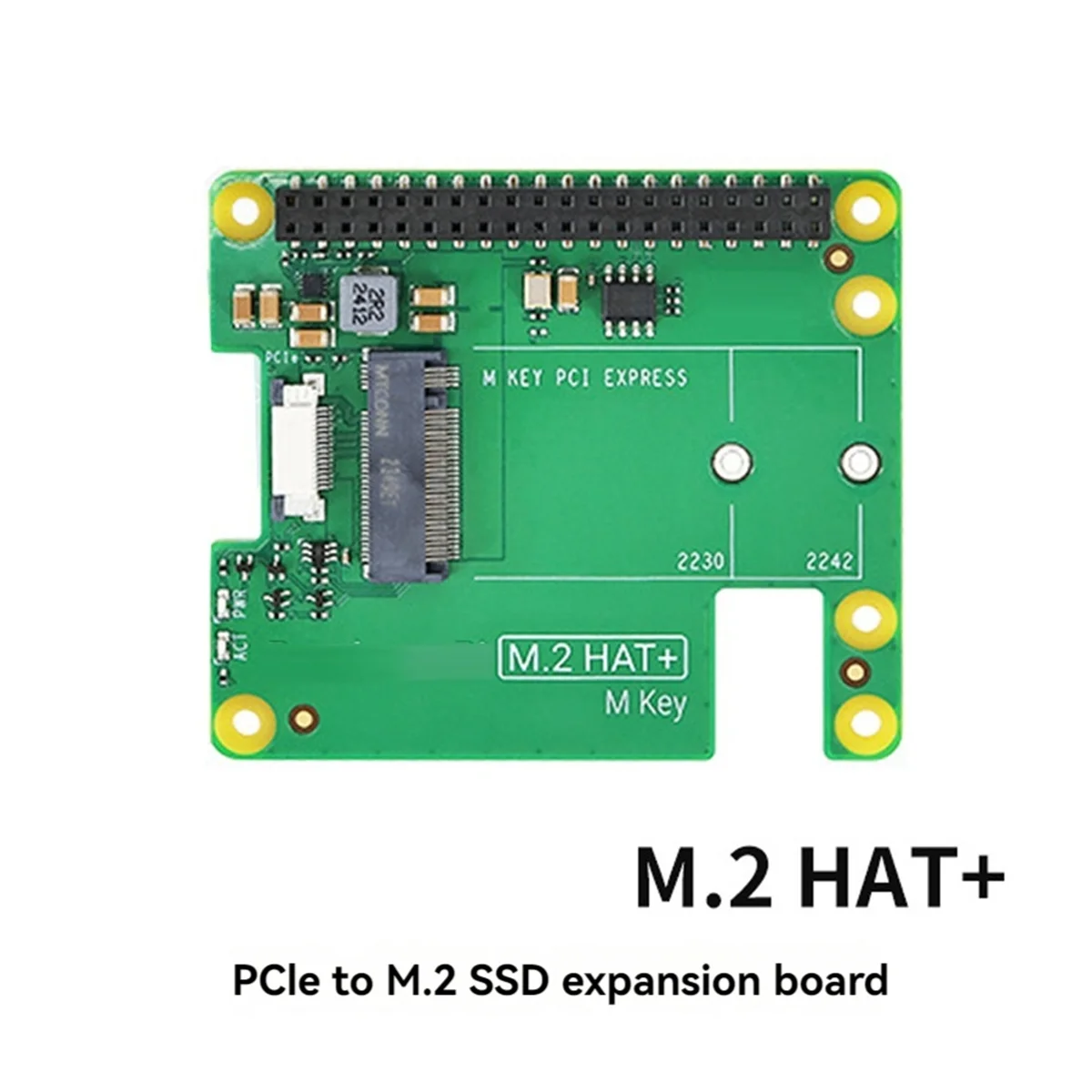 AT87-для Raspberry Pi 5 M.2 HAT + Gen2 Gen3 NVME M.2 SSD 2230/2242 Размер M Ключ PCI Express Плата расширения GPIO