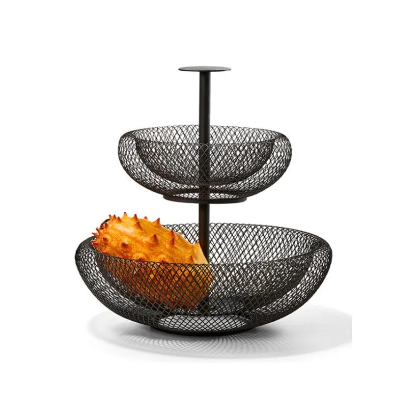 

Nordic creative style double-layer metal fruit plate ornament double-layer dim sum cake display stand wedding housewarming gifts