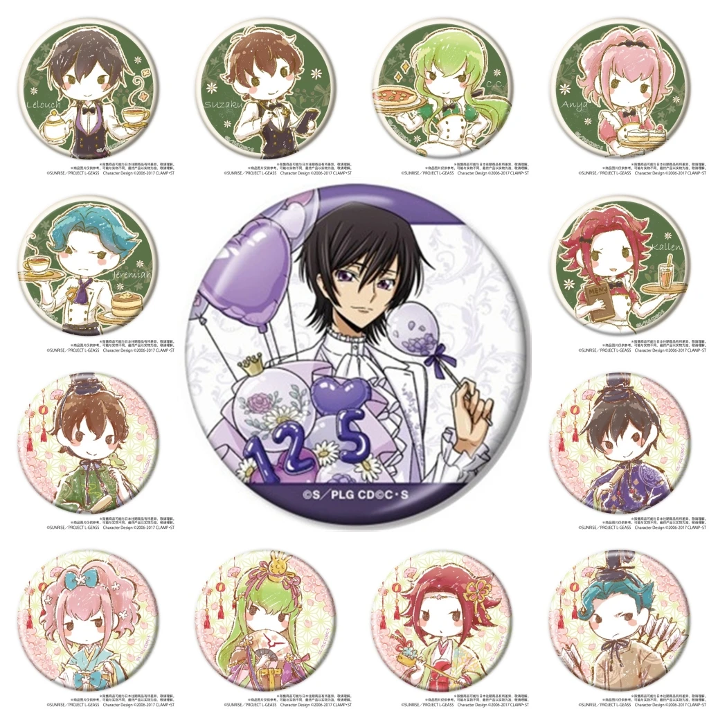

58 мм аниме КОД GEASS Лелуш Восстания Лелуш Ламперуж Косплей Костюм Значок Булавка SPTE Жесть Брошь Опора Рождественский Подарок