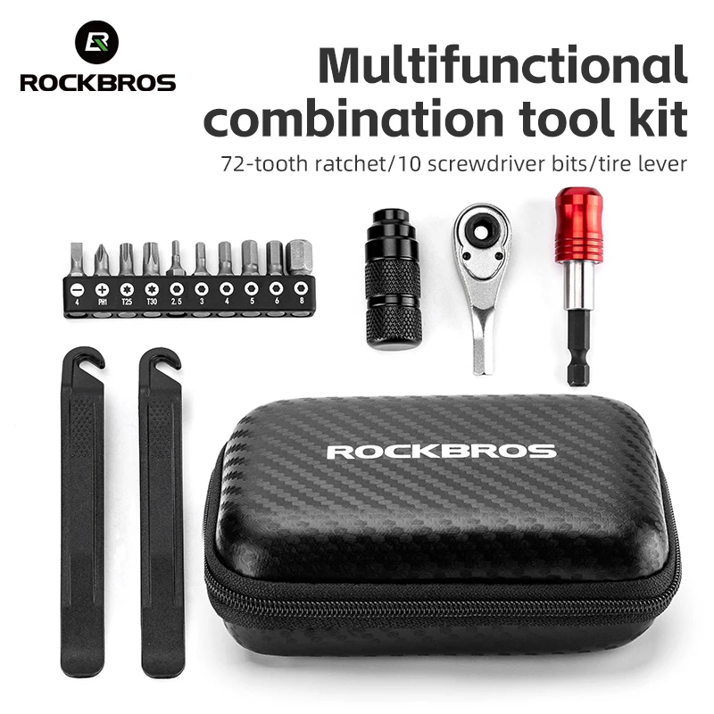 

ROCKBROS Bike Repair Tool Kits 72 Tooth Ratchet Wrench Set Portable Torque Screwdriver Lightweight Bicycle Maintenance Tool
