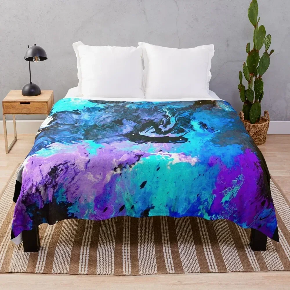 Cosmos Abstract Art Throw Blanket Warm Plush Fuzzy Blanket for Living Room