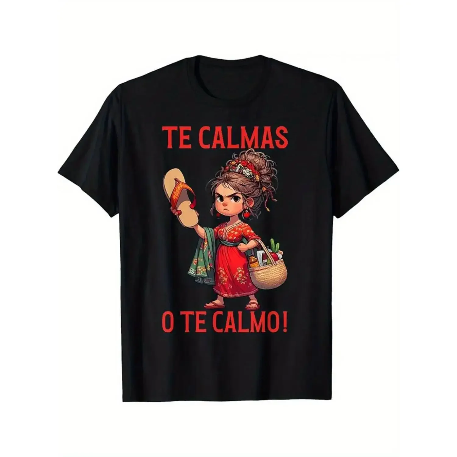 Summer T Shirts Women's Funny Mexican Spanish Mom 'Calm Or I Will Calm You' Graphic T-Shirt
