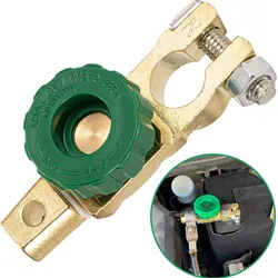 Brass Car Battery Disconnect Switch Heavy-Duty Quick Cut-off Isolator with Knob Anti-Leakage Battery Terminal for 12V/24V