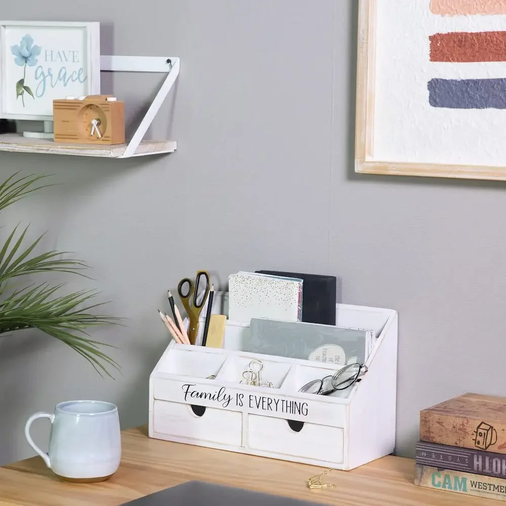Wooden Storage Box Desktop Office File Box Mail Sorting Rack
