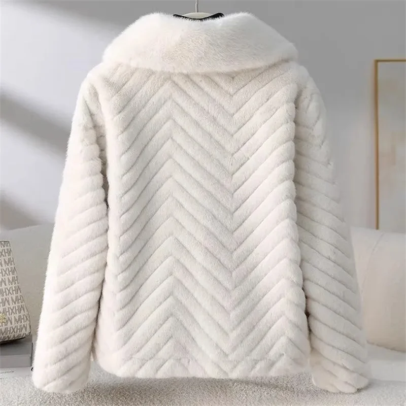 Women Fur Coat 2025 New Imitation Velvet Mink Coats Loose Fur One-piece Women's Double-layer Fur Artificial Mink Fur Overcoat