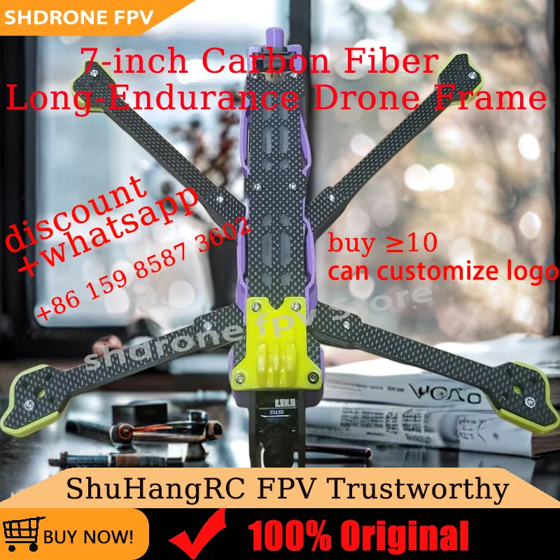 Custom OEM ShuHangRC FPV 7-inch FPV Drone DC Long-Endurance Frame T700 Carbon Fiber Frame Compatible with O3 O4 Pro RC Models