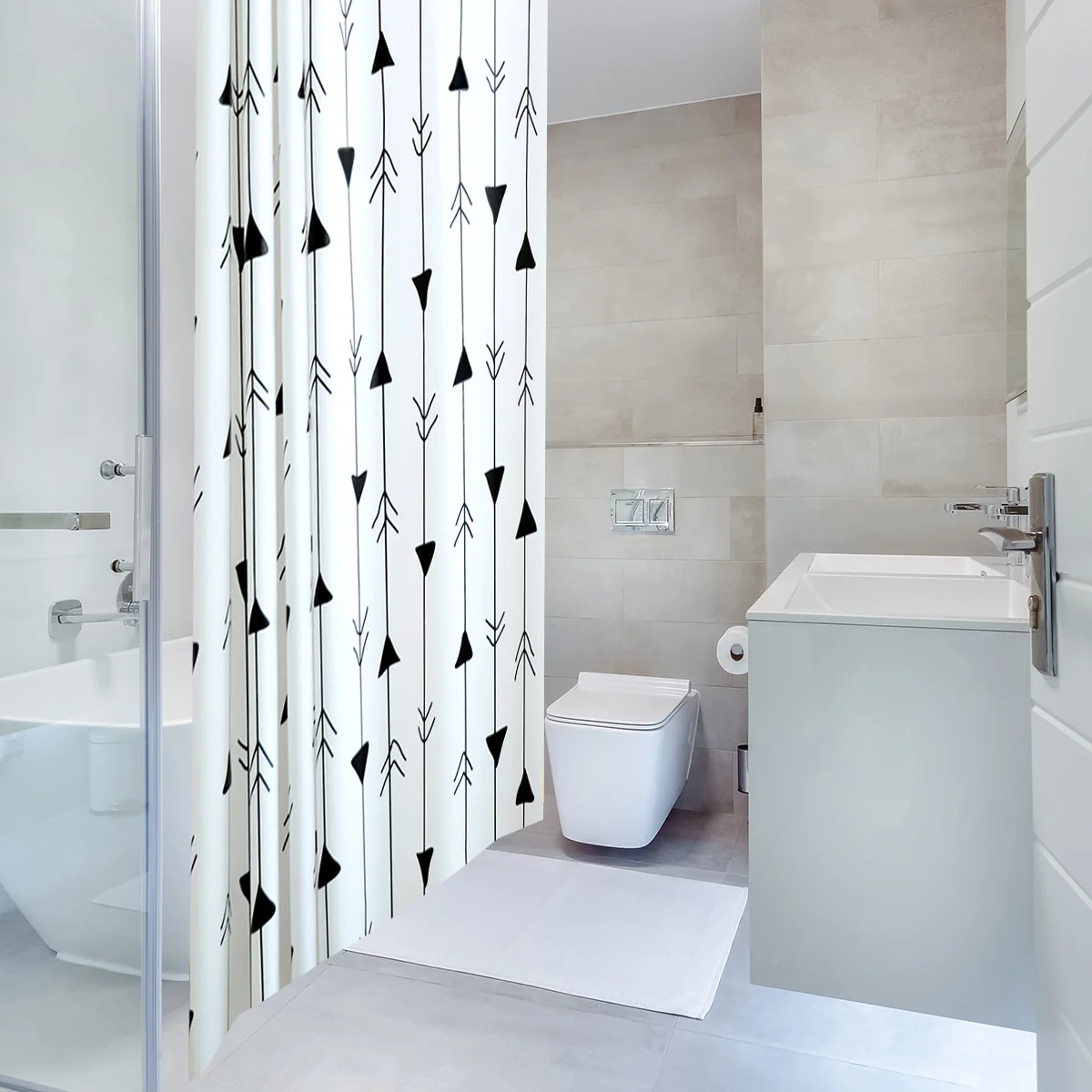 

1 set 1 Set Bathroom Household Shower Mildewproof Fashion Shower Household Toilet Curtain Fashion Bath Toilet Curtain Decor