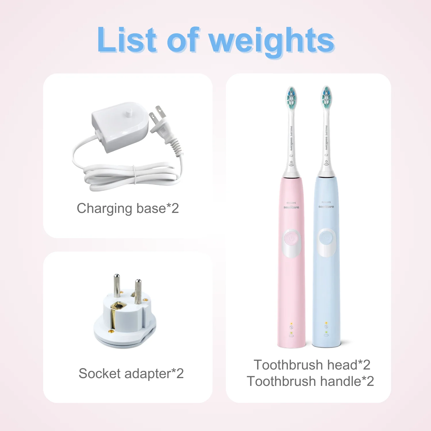 Philips Sonicare Electric Toothbrush Series 4300 HX6805, Two Toothbrushes, BrushSync Feature, Wet and Dry Use