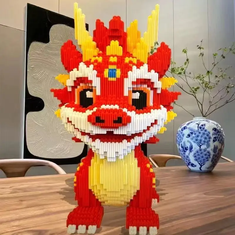 مجموعة تجميع ثلاثية الأبعاد للتنين الصيني الأحمر مكونة من 8150 قطعة، هدية مثالية للعطلات وعرض موسمي - مناسبة لعيد الهالوين وعيد الشكر، #5