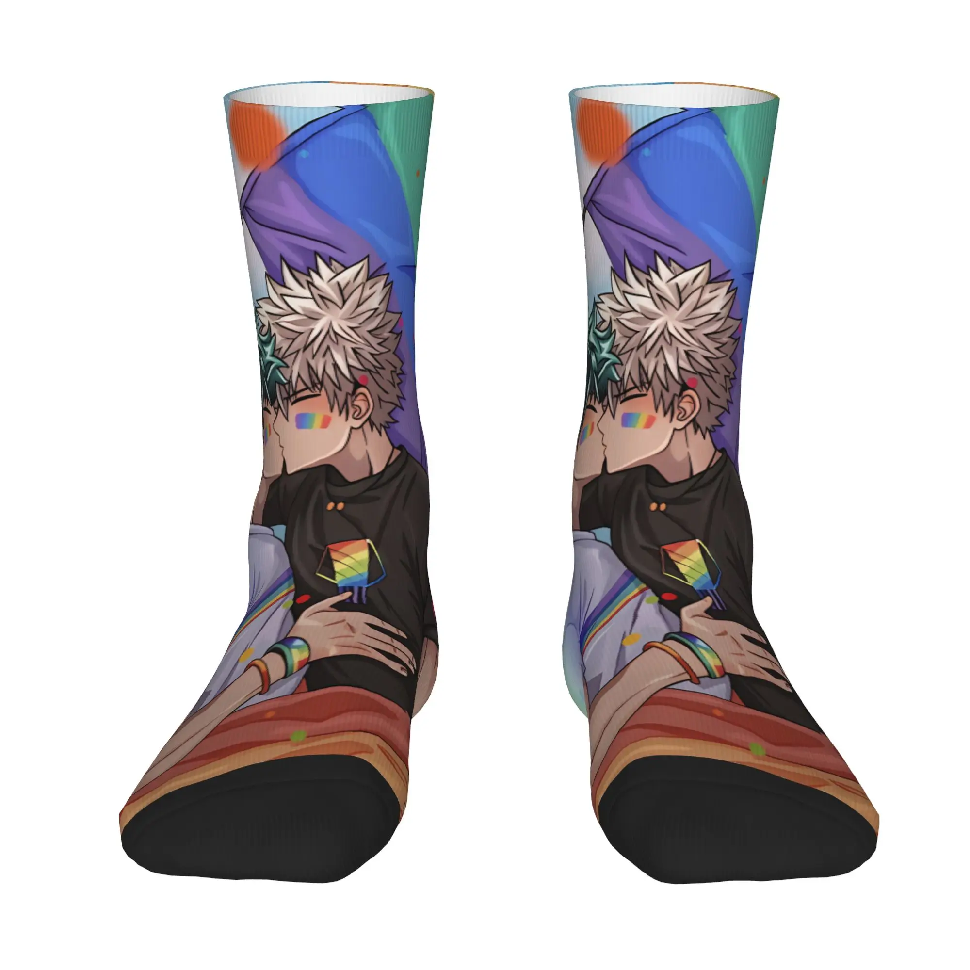 Toshinori Yagi All Might MHA   Socks  Anti Slip Stockings Men Quality Running Socks Autumn Kawaii Graphic Socks