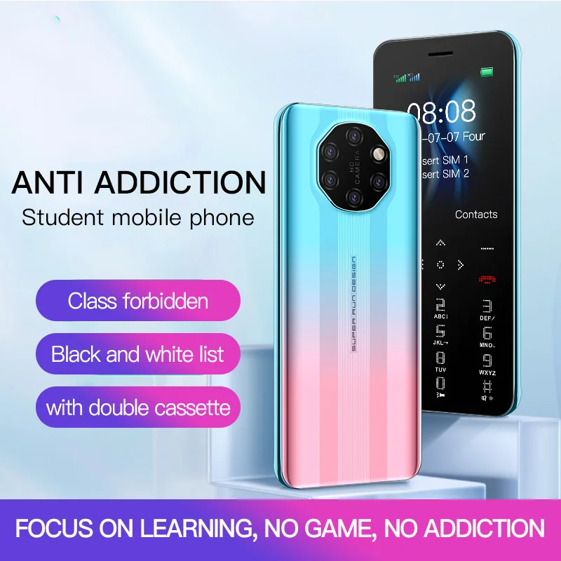 SOYES S10W Mini GSM Cellphone 1.77" Display 1000mAh Dual SIM Card With Rear Camera MP3 FM Flashlight Cute Mobile Phone