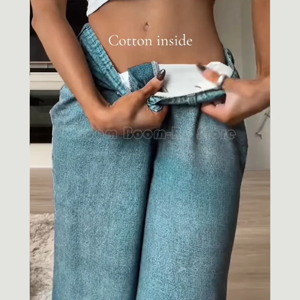 Jeans a gamba dritta da donna Pantaloni casual vintage a vita media Pantaloni streetwear in denim Pantaloni larghi primavera estate Taglie forti