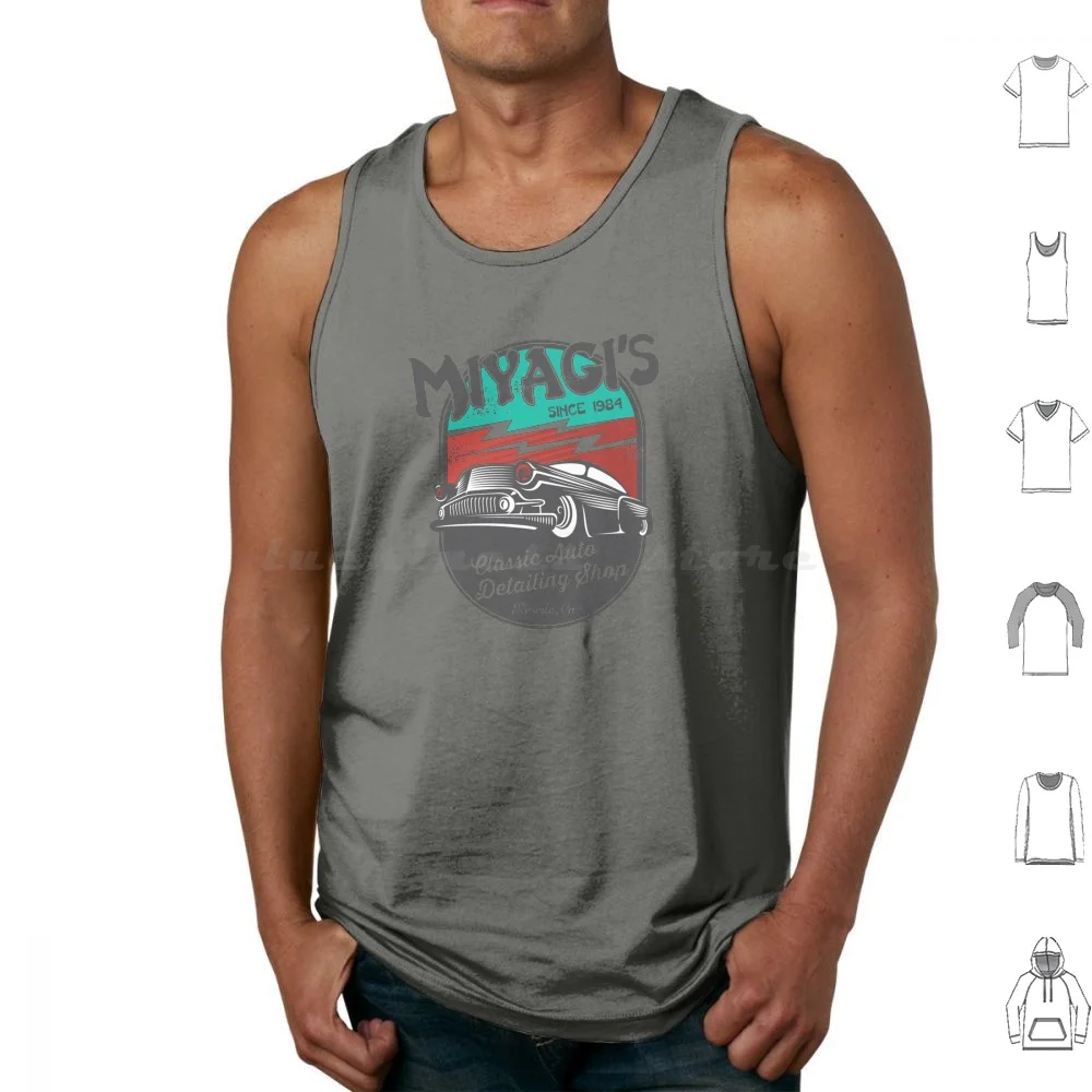 Mr. Miyagi Classic Auto Detailing Shop Tank Tops Print Cotton Karate Japan Kid Okinawa Morita Movie Classic Cult