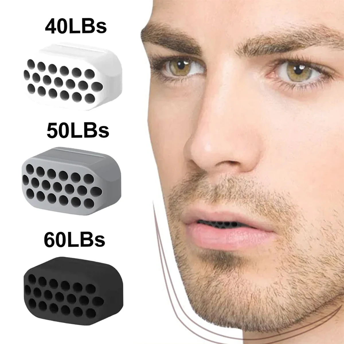 Exerciseur de double ruisseau en silicone de qualité alimentaire, balle d'entraînement musculaire du visage, outil de beauté fitness, entraîneur de mâchoire, renforcement