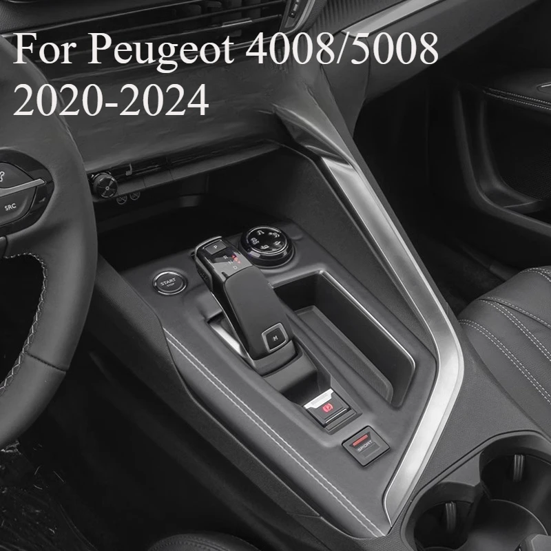 

For Peugeot 4008/5008 2020-2024 Genuine Leather Hand-Stitched Gear Shift & Console Trim Cover