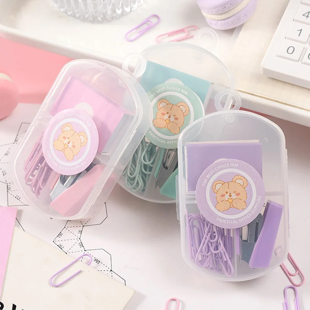 Mini Color Metal Stapler Set With Staples Binding Tools Stapler Set Stationery Office School Student Supplies gifts