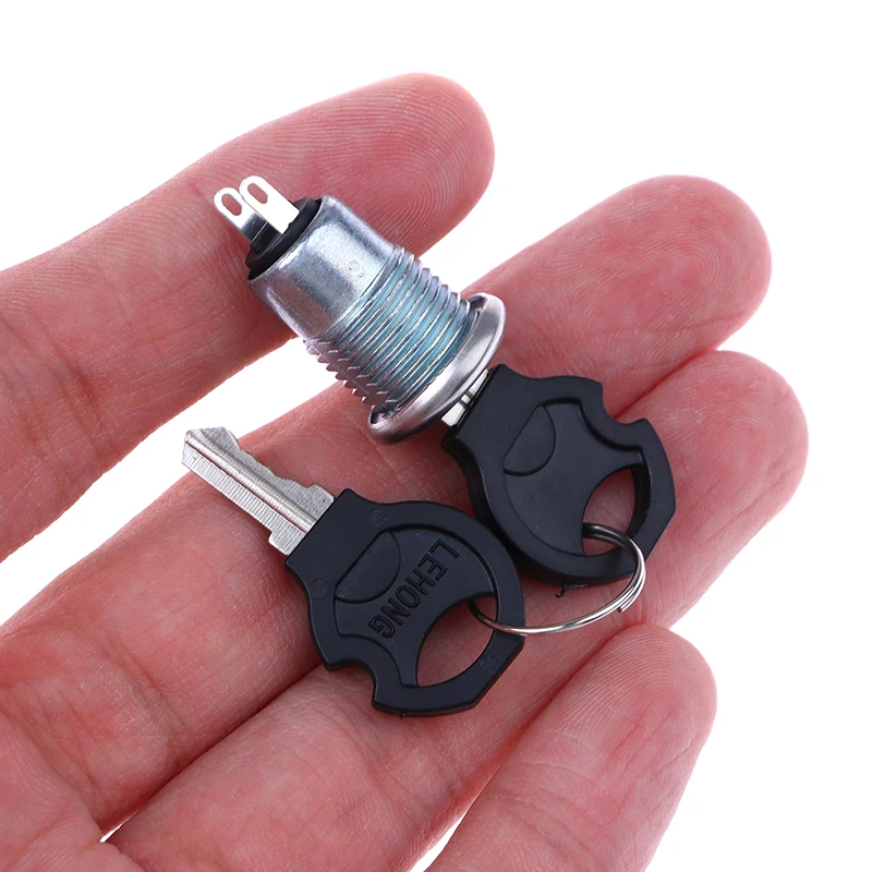 1 Set Brand New Phone Lock Security Power Switch S1203 2PIN 2 Keys 12mm Stainless Steel Electronic Key Switch ON OFF Lock Switch