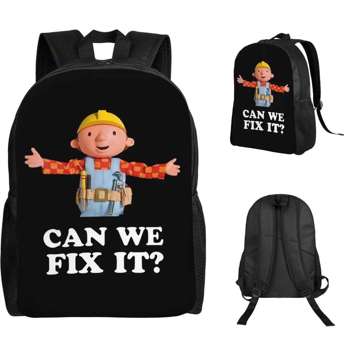 

Bob The Builder Can We Fix It Repair Man (9) Backpack Student Boys Girls BookBag School Bag Computer Shoulder Bags
