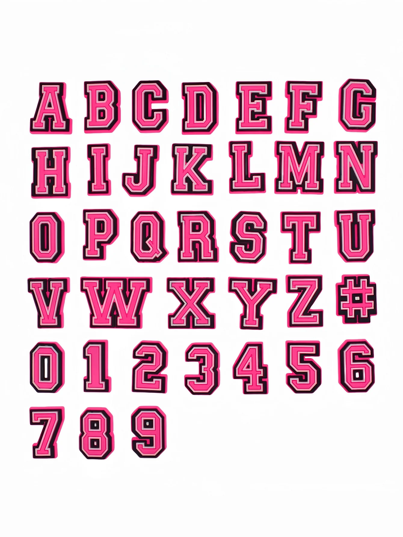 37 Pcs Alphabet and Number Soft Rubber Shoe Flower Decoration Buckles for Garden Shoes with Holes, Bags and DIY Projects - Detac