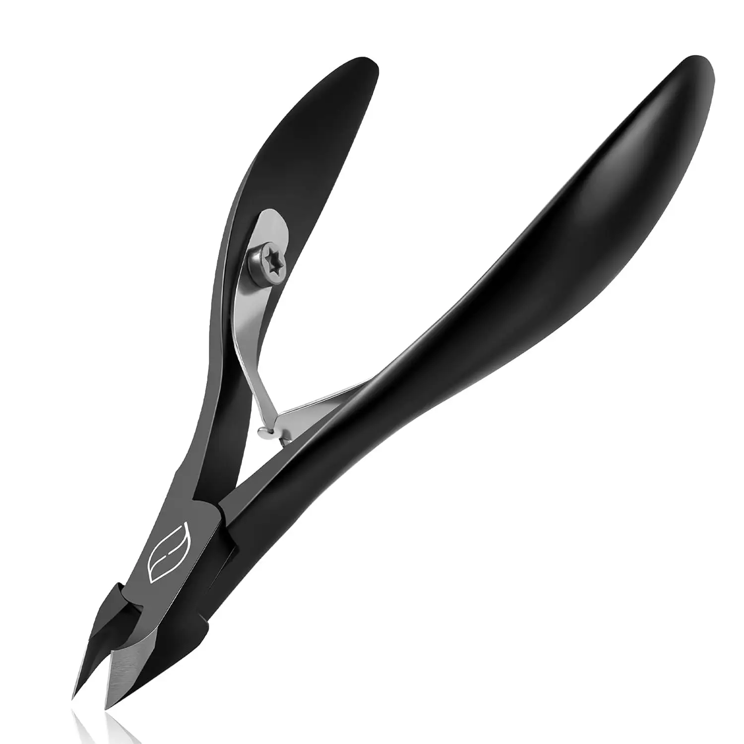 

Professional Stainless Steel Cuticle Clippers - 1/2 Jaw, Black, Precision Nail Care Tool