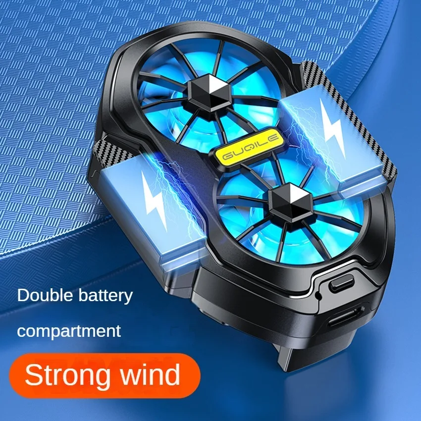 FS01 Rechargeable 600Mah dual fan Mobile radiator Big wind back clip gaming mobile fan for iPhone Samsung Universal