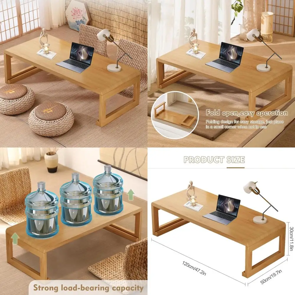 Versatile Bamboo Folding Tea Table for Japanese Style Living Spaces and Offices