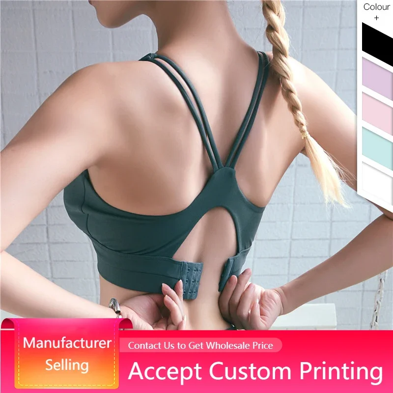 

Women's Yoga Bra Crop Top Adjustable Straps Straps Gathering Padded Sports Bras active Wear Seamless Yoga Fitness Sports Bra
