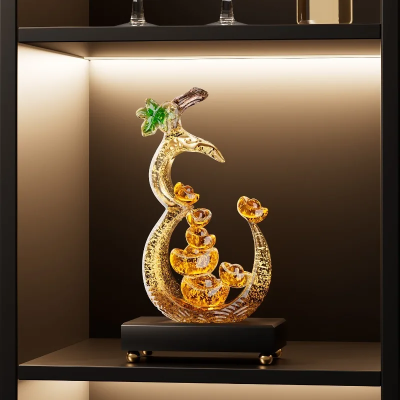 

Статуэтка Юаньбао Тыква Художественный орнамент Роскошная гостиная Входной ТВ-шкаф, Винный шкаф, Офисное украшение рабочего стола Подарок