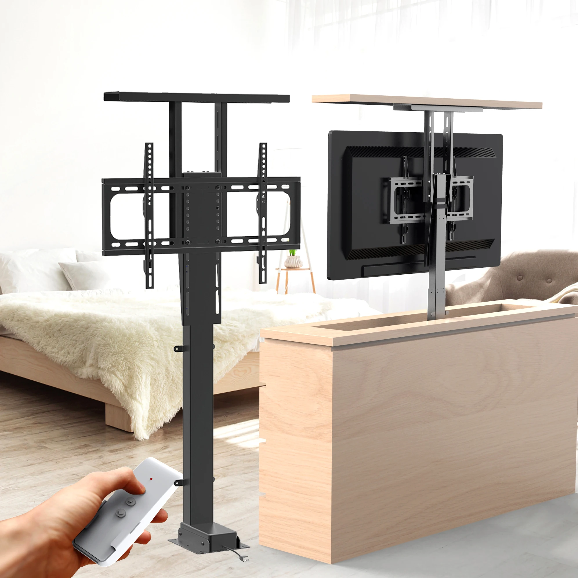 CHARMOUNT Automatic Smart Electric System Under Bed Furniture Remote Motorized 12V TV Lift Mechanism Motorized