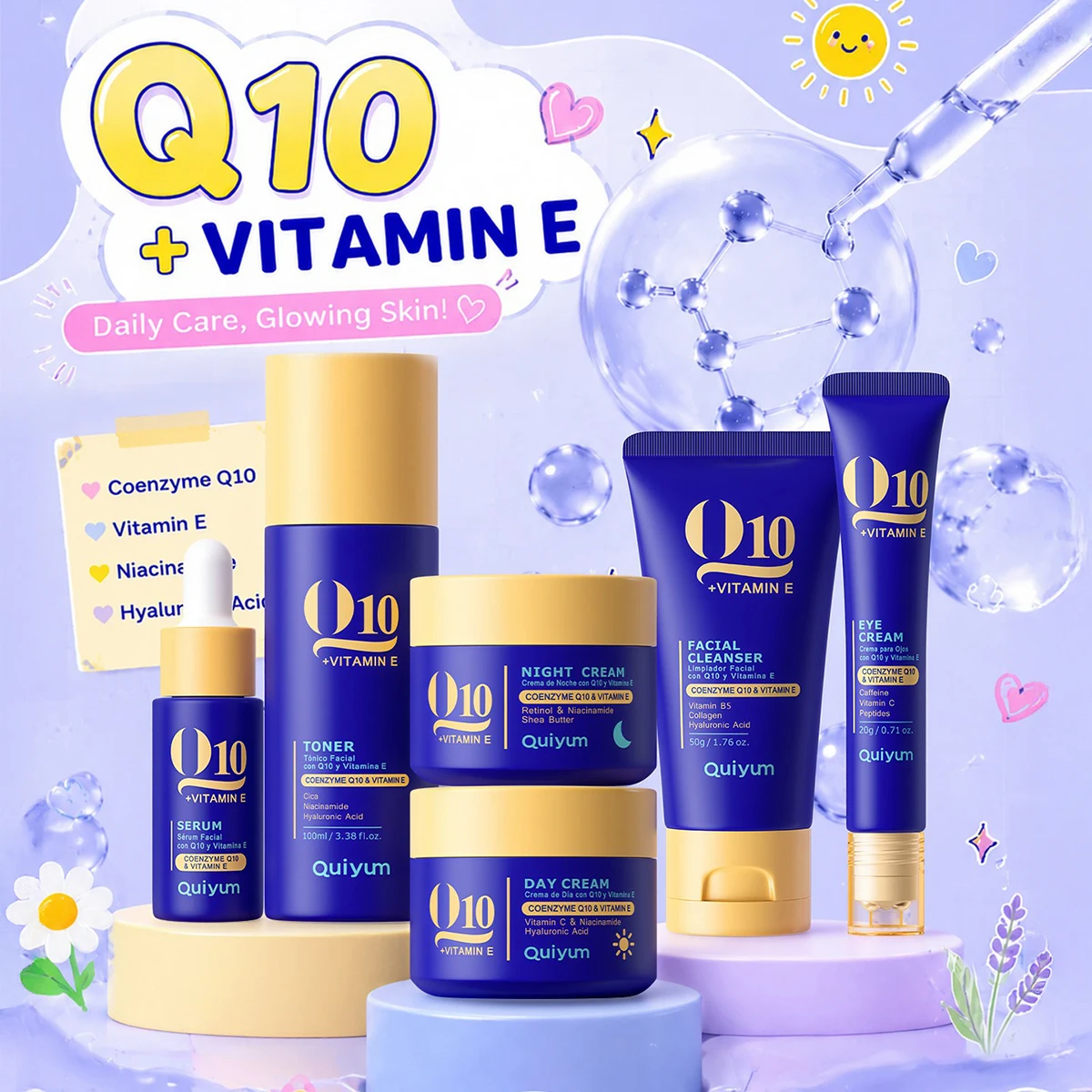 Coenzyme Q10 Cream - QUIYUM 6Pcs Coenzyme Q10 Vitamin E