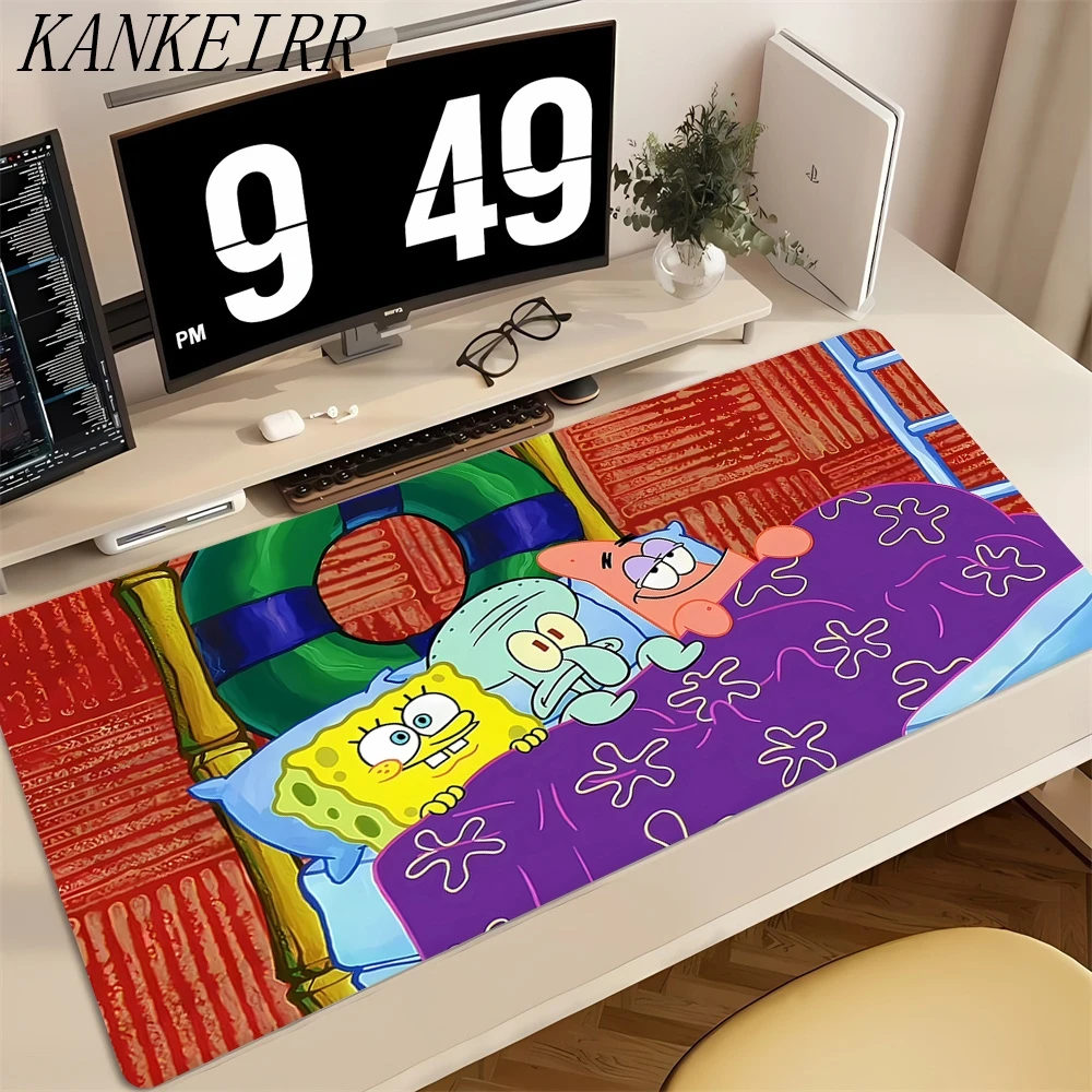 

Резиновый большой коврик для мыши, геймерский губка Боб, квадратные штаны, кавайная игровая клавиатура, нескользящий коврик для стола, коврик для мыши, коврик для мыши