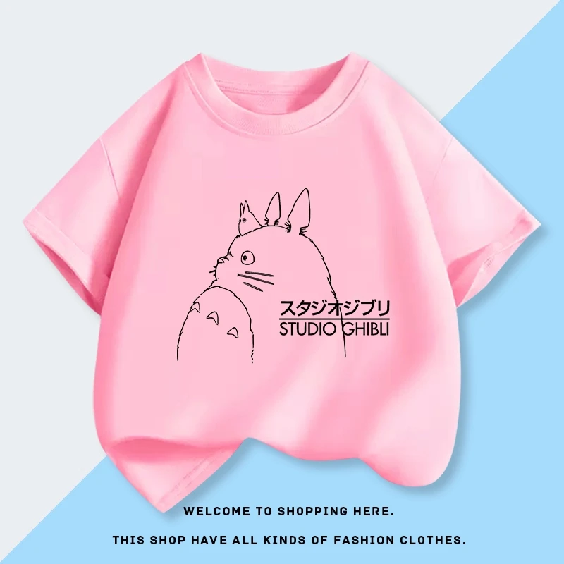 

Miyazaki Hayao Kawaii T-shirt Graphic Clothes Fashion Totoro Studio Ghibli Cute Anime T Shirt Women Harajuku Children's Clothing