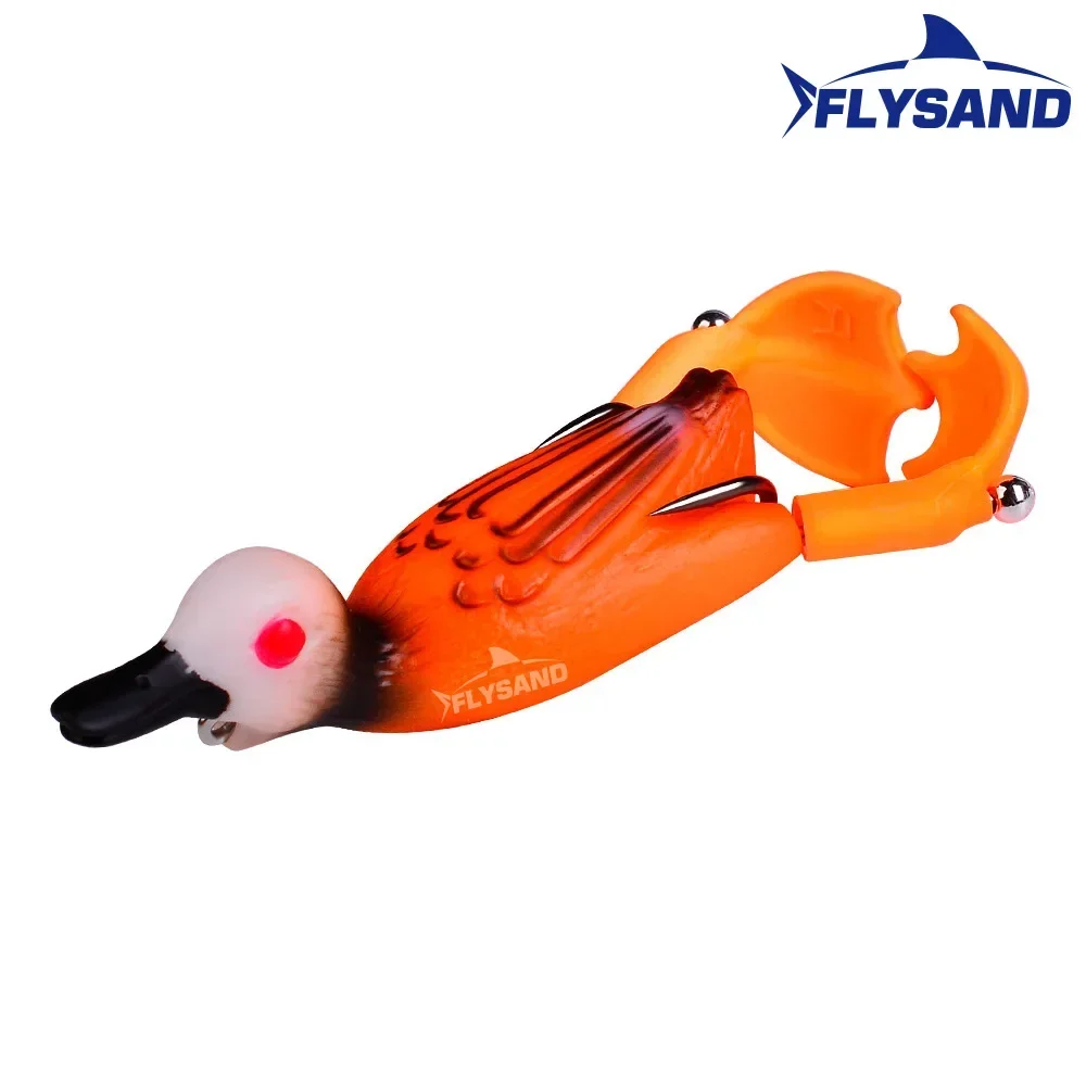 FLYSAND Propeller Duck Fishing Lure Soft Silicone Duckling Bait for Bass Top Water 9cm 11.7g