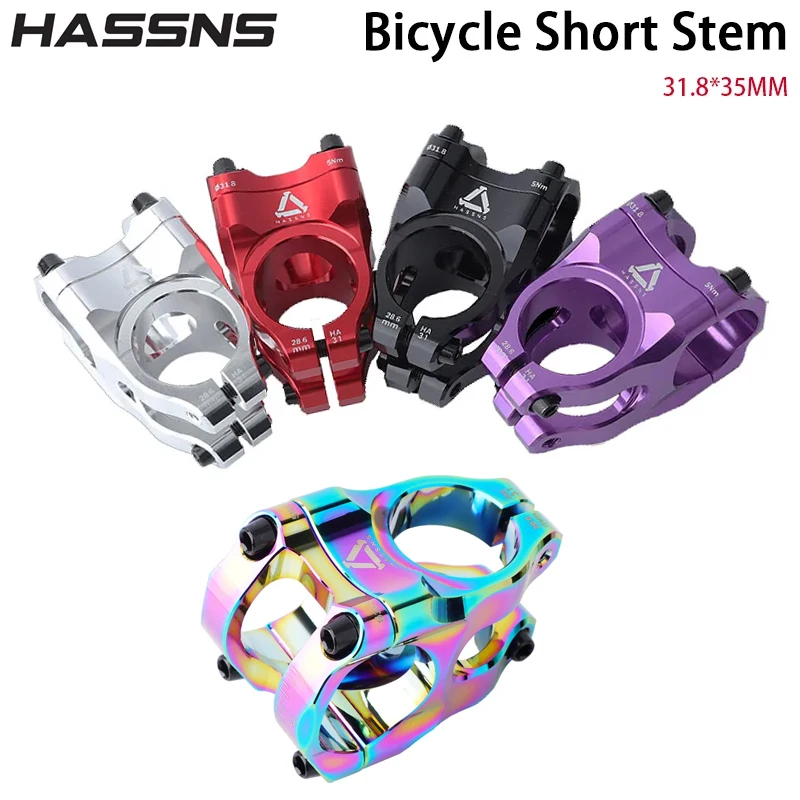 HASSNS Mountainbike-Vorbau 35mm Rennrad Kurzer Vorbau MTB Lenkervorbau Verstellbarer Lenkeraufsatz 31.8mm Fahrradteile