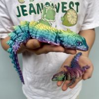 3D Printed Lizard Statue, Flexible 3D Printed Animal, Colorful Figurines Statue, Gifts, 36.5Cm/14.37In, 23.5Cm/9.25In