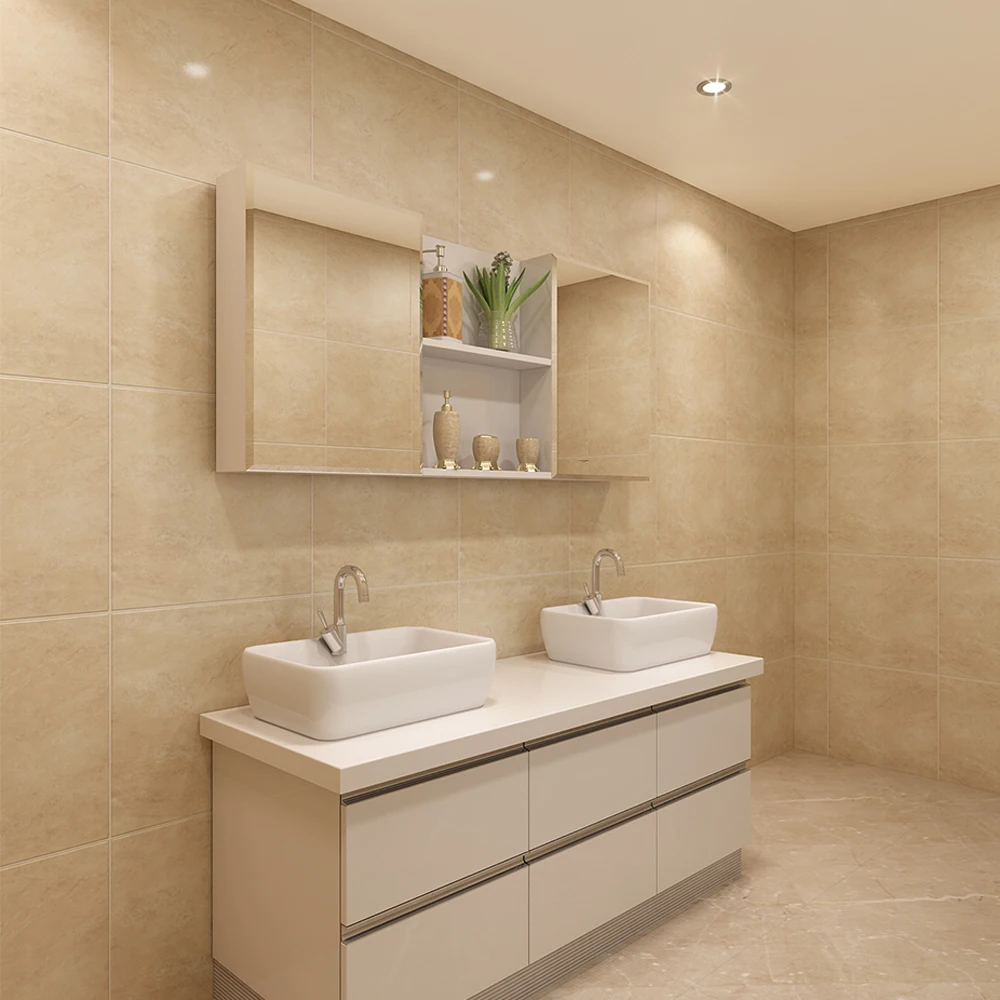 #Modern Minimalist PET Bathroom Vanity Set with Double Sinks & Wall-Mounted Mirror Cabinet
