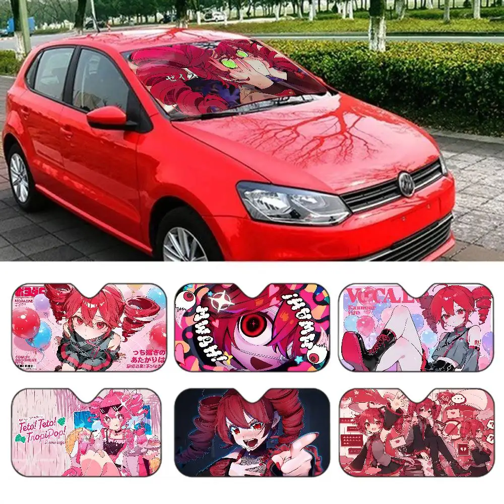 Popular Vocaloid K-Kasane T-Teto Car Windshield Sunshade Cover Foldable Automotive Sun Shade Visor Window Uv Reflector Cars